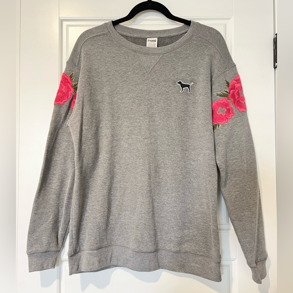 PINK Victoria’s Secret Floral Embroidered Sweatshirt